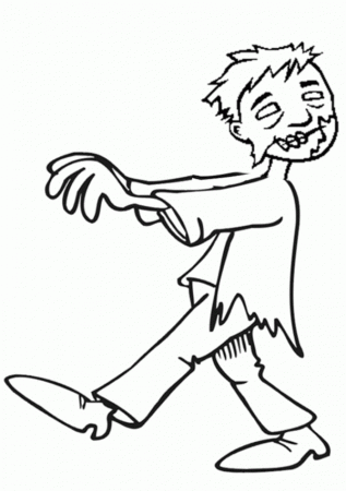 Free Online Zombie Colouring Page