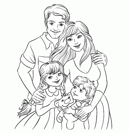 Father, Mother, Daughter and Son Coloring Pages - Family Coloring Pages - Coloring  Pages For Kids And Adults