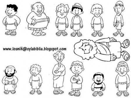 12 Disciples Coloring Page - Coloring Pages for Kids and for Adults