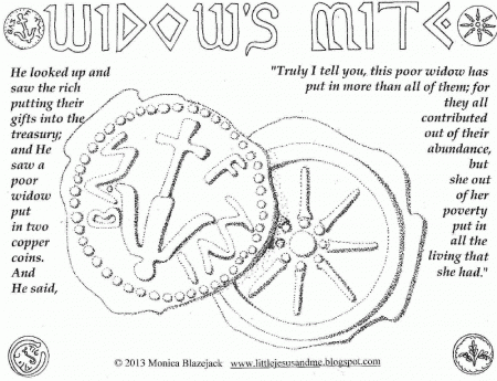 Little Jesus and Me: Widow's Mite Coloring Page (For the Feast of ...