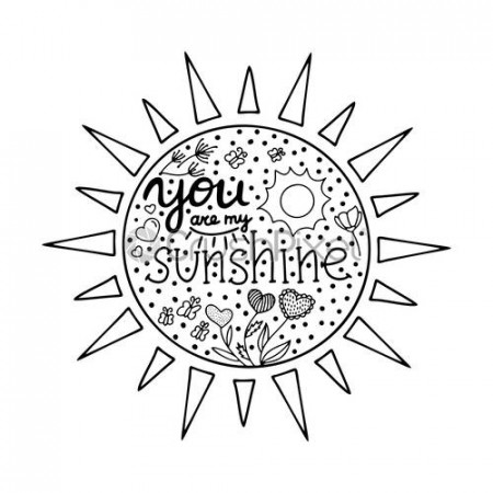 Lettering you are my sunshine Hand drawn vector illustration, brushpen -  stock vector 2153792 | Crushpixel