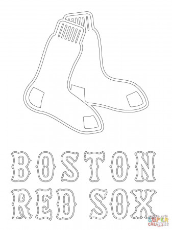 Boston red sox logo, Red sox logo, Baseball coloring pages