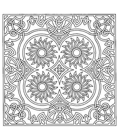 Symmetrical and harmonious elements - Anti stress Adult Coloring Pages