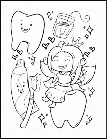 Cute Tooth Fairy Coloring Page - Cassie Smallwood