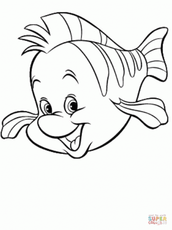 Flounder, a tropical reef fish coloring page | Free Printable ...