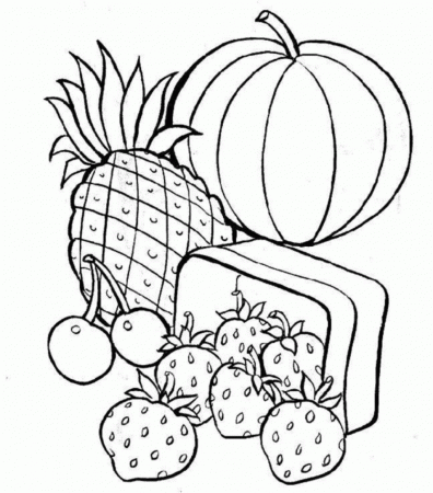 Fruit Basket Coloring Pages To Print - Coloring Page