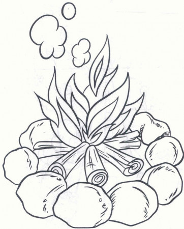 Printable campfire coloring pages