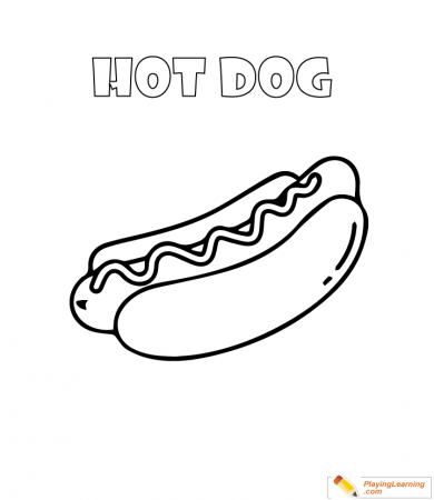Hot Dog Coloring Page 02 | Free Hot Dog Coloring Page
