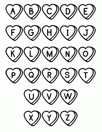 Funny Alphabet With Hearts Images Coloring Pages For Kids #e2r ...