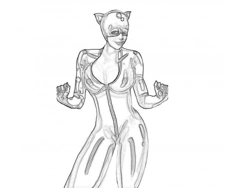 Free Catwoman Coloring Pages | Vector Images
