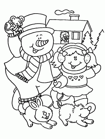 Winter Coloring Pages Printable : Free Snowman Kid Coloring Pages ...