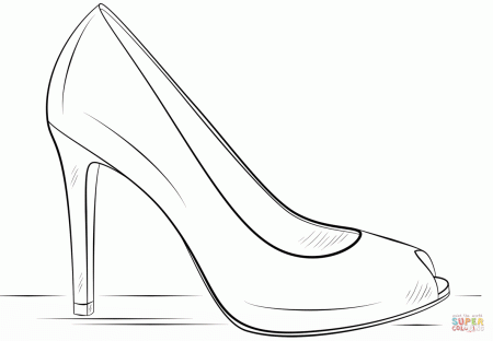 High Heel Shoe coloring page | Free Printable Coloring Pages