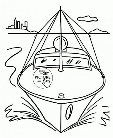 Speed Boat Front coloring page for kids, transportation coloring ...