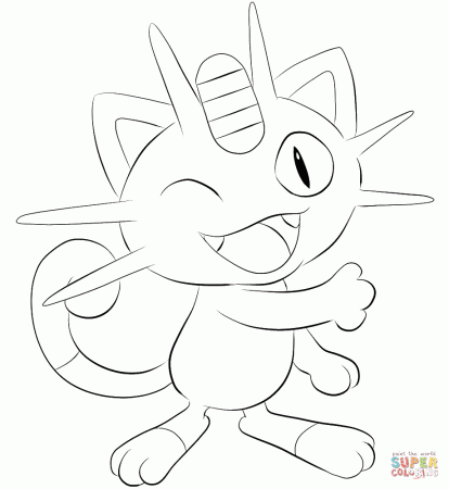 Meowth coloring page | Free Printable Coloring Pages