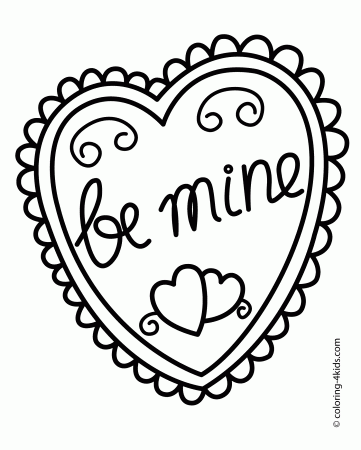 Valentine's day Heart coloring pages for kids, printable ...