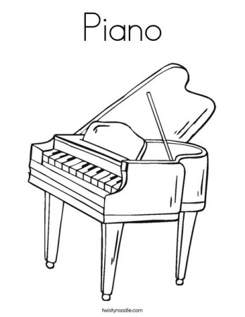 Piano Coloring Page - Twisty Noodle