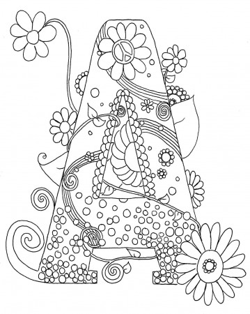 Coloring Pages : Letter Hippy Initial Coloring Cute Alphabet ...
