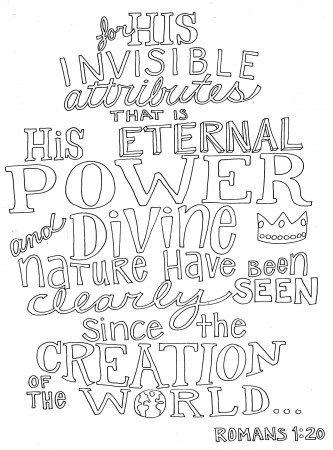 Sunday Coloring Page – Romans 1:20 | from victory road