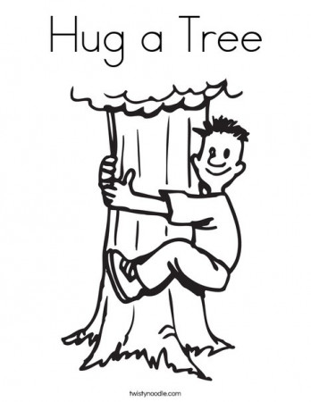 Hug a Tree Coloring Page - Twisty Noodle