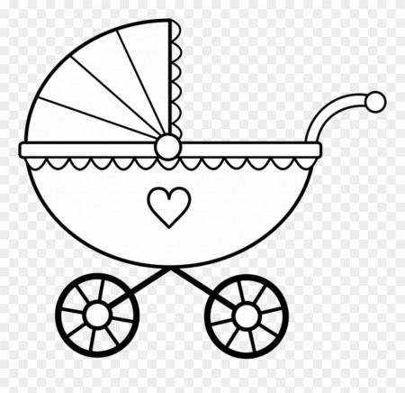 Download Baby Stroller Coloring Page Clipart Colouring - Baby Carriage  Clipart - Png Download (#138523) - PinClipart