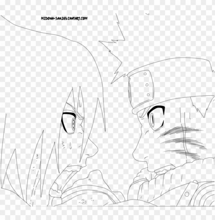 aruto vs sasuke lineart by midona san - naruto vs sasuke coloring pages PNG  image with transparent background | TOPpng