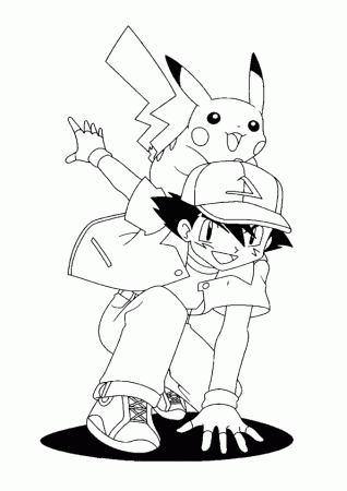Pikachu And Ash Pokemon Coloring Page - Ash Pokemon, Boys Coloring ...