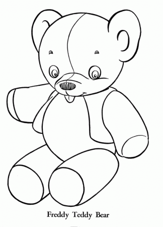 Teddy Bear Coloring Pages | Stuffed Teddy Bear Coloring sheet ...