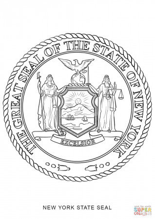 New York State Seal coloring page | Free Printable Coloring Pages