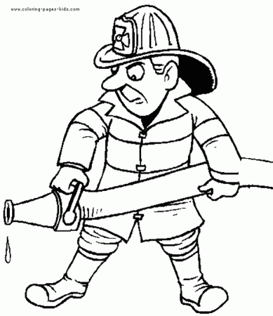 Fireman color page - Coloring pages for kids - Family, People and Jobs coloring  pages - printable coloring pages - color pages - kids coloring pages - coloring  sheet - coloring page -