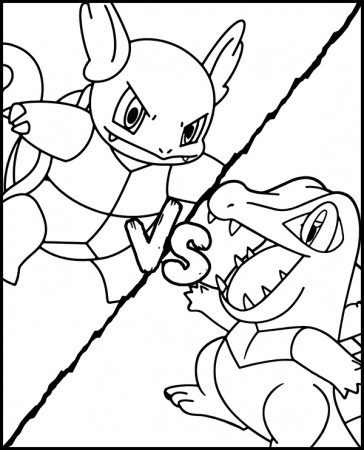 Printable coloring sheet Pokemon Battle - Topcoloringpages.net