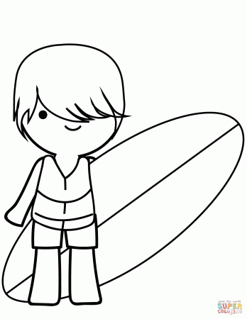 Boy Surfer coloring page | Free Printable Coloring Pages