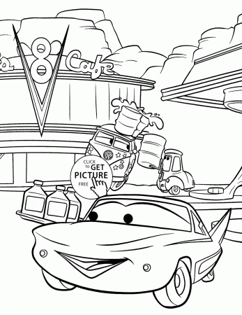 Cars cafe 8 coloring page for kids, disney coloring pages ...