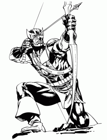 Classic Hawkeye Comic Book Coloring Page | H & M Coloring Pages