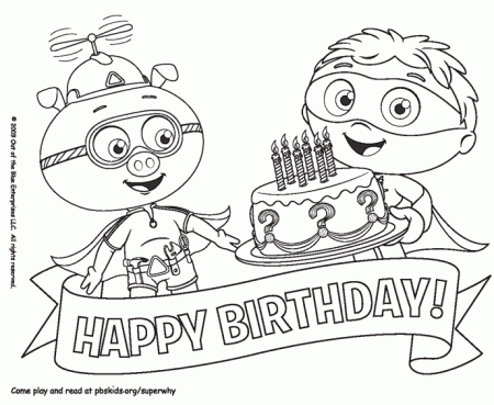 Super Why Coloring Pages . Birthday Party Ideas for Kids . PBS Parents