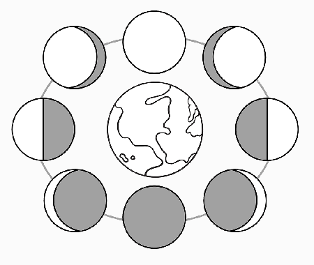 Phases Moon Coloring Page