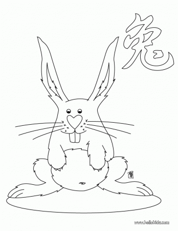 The Year of the Rabbit coloring page - CHINESE ZODIAC coloring page