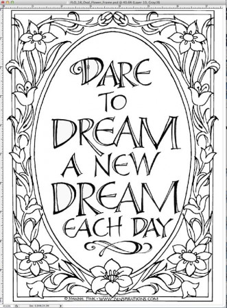 Dare to dream a new dream each day - Quote Coloring Pages