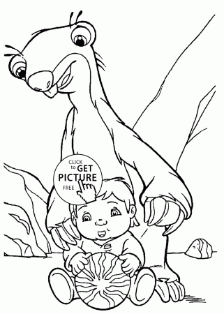 Sid and baby coloring pages for kids, printable free