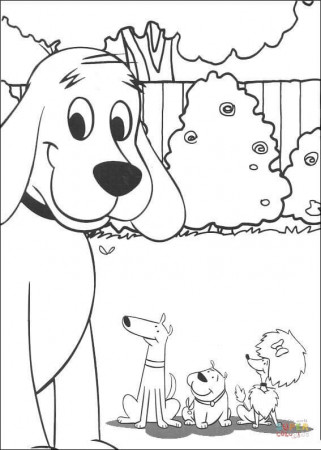 Clifford Giant And its small dog friends coloring page | Free Printable Coloring  Pages