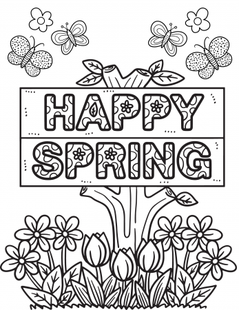Cute Spring Coloring Pages | AllFreePaperCrafts.com