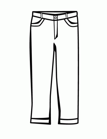 jeans coloring page | Coloring pages, Pants clipart, Clipart black and white