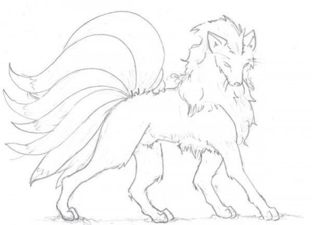 9 Tailed Fox Coloring Pages - Dejanato
