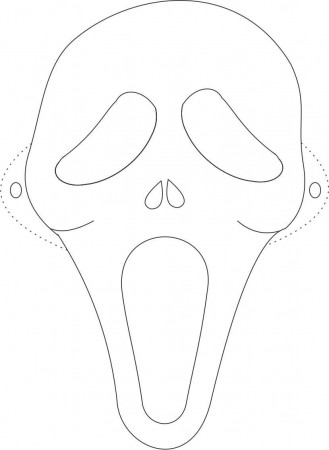 Ghost mask printable coloring page for kids