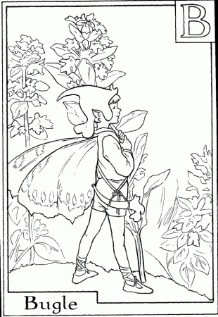 Letter B For Bugle Flower Fairy Coloring Page - Alphabet Coloring ...
