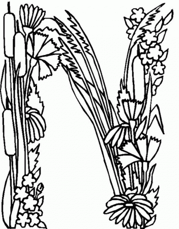 Alphabet flower coloring pages download and print for free