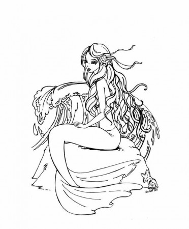 Mermaid For Adults - Coloring Pages for Kids and for Adults
