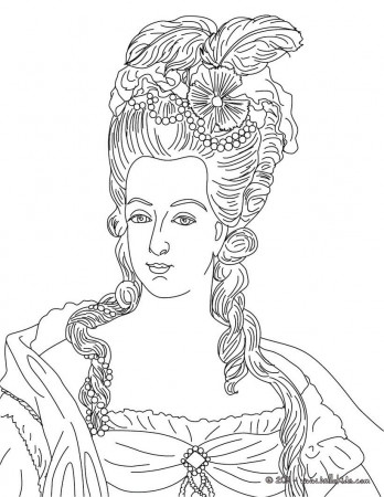 FRENCH KINGS AND QUEENS coloring pages - MARIE ANTOINETTE, Queen ...
