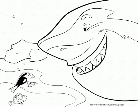 Bruce Finding Nemo Free Coloring Page