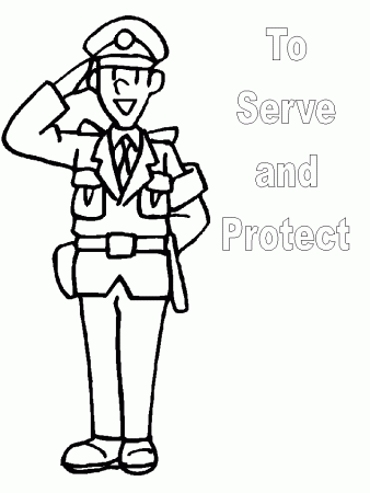 Police Officer Printable - Coloring Pages for Kids and for Adults