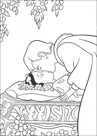 Prince Kissed the Princess Snow White Disney Coloring Page ...